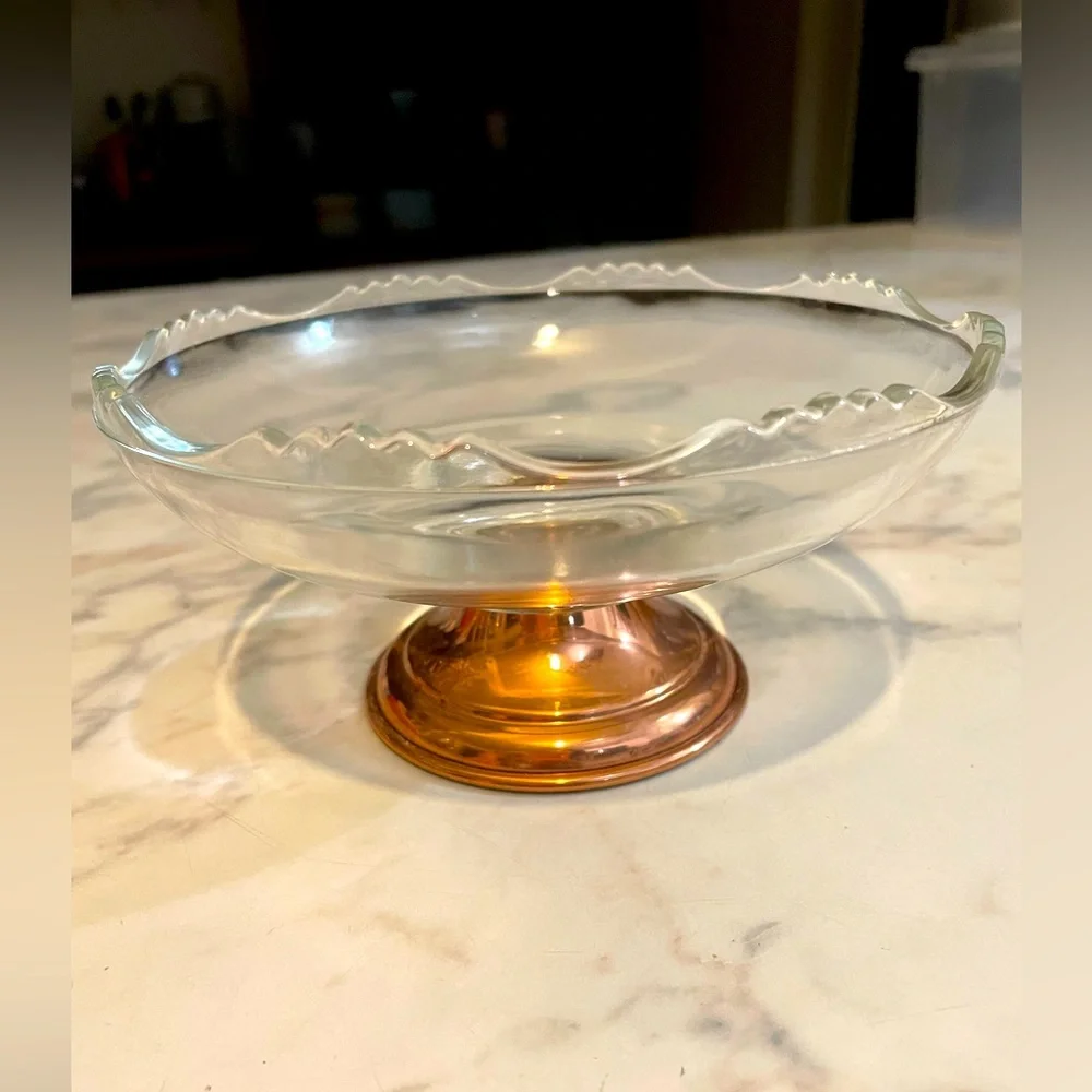 PRINCESS HOUSE Vintage Glass and Copper candy bowl